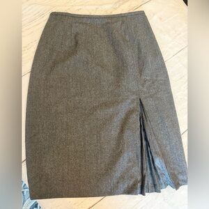 Talbots Pencil Skirt Gray Wool Italian Fabric Business Workwear Women's Size 10